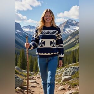 Vintage COWICHAN Eagle Full-Zip Heavy Knit Sweater Cowichan Sweater Ski